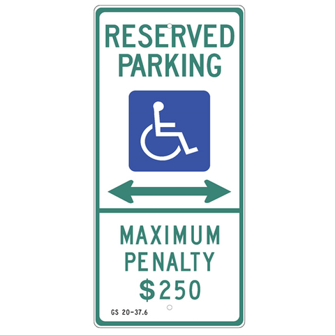 North Carolina-Handicap Reserved Parking Double Arrow Sign - U.S. Signs and Safety